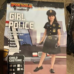 Girl Police Costume - Black